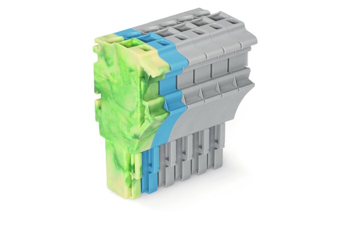 WAGO Svorka 2022-106/000-039 1vodičová pružinová Push-in CAGE CLAMP®, 4 mm², zelenožlutá/modrá/šedá