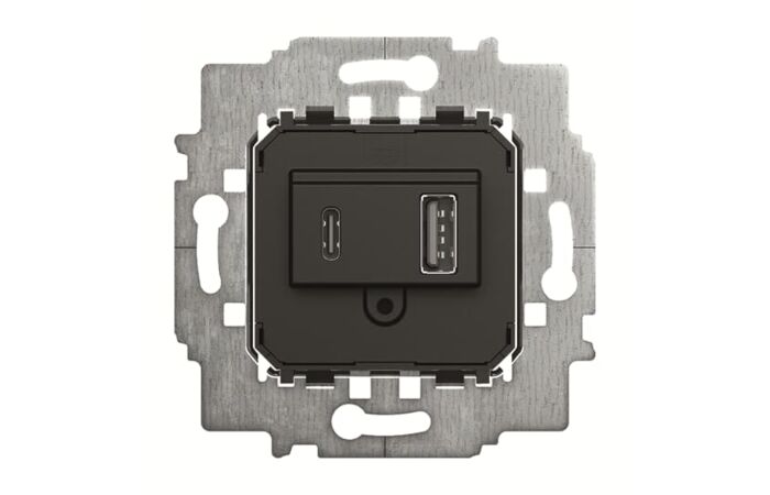 ABB Zásuvka 6475 U-500-101 2x USB nabíjecí (USB-A + USB-C), šedá