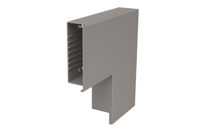 OBO BETTERMANN Plochý roh, pro kanál WDK, 400x230x100, kamenná šeď, Polyvinylchlorid, PVC typ WDK F100230GR