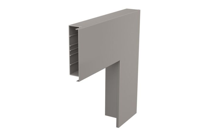 OBO BETTERMANN Plochý roh, pro kanál WDK, 560,5x210x80, kamenná šeď, Polyvinylchlorid, PVC typ WDK F80210GR