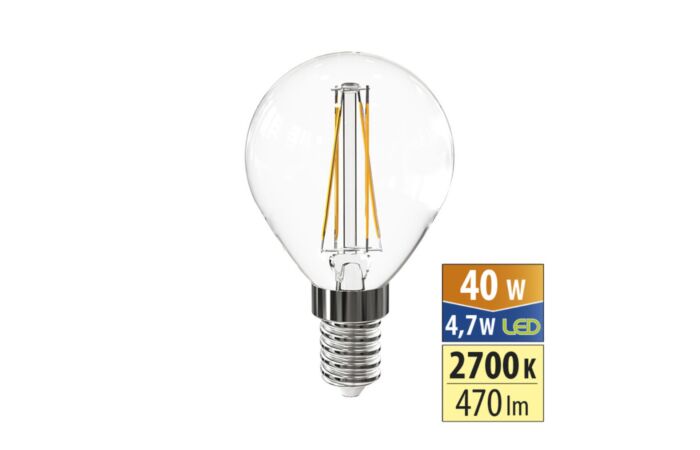 MCLED Žárovka LED 4,7W-40 E14 470lm 2700K 320° teplá bílá