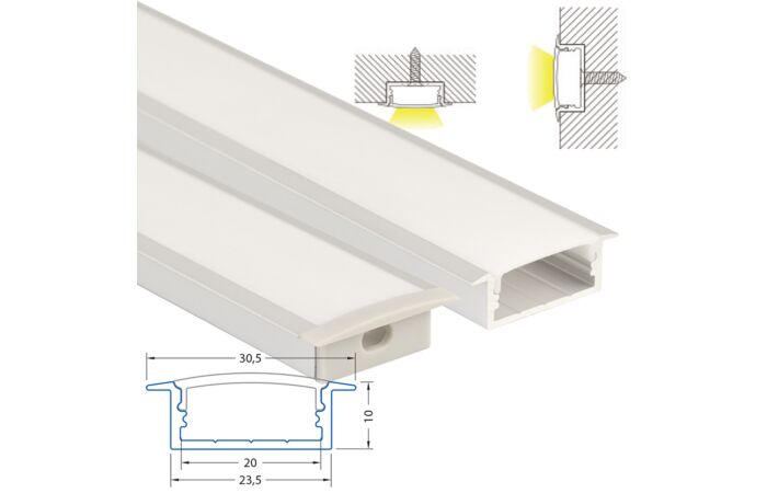 Vestavný hliníkový profil VD 1m včetně m