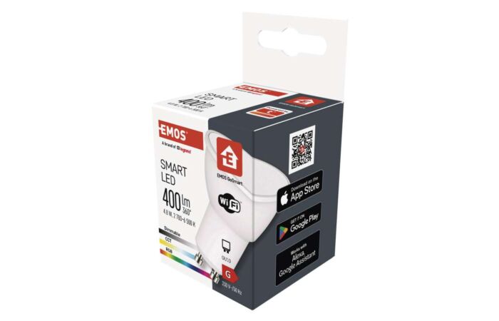 EMOS Žárovka LED 4,8W-35 GU10 400lm 2700-6500K GoSmart WiFi MR16 RGB