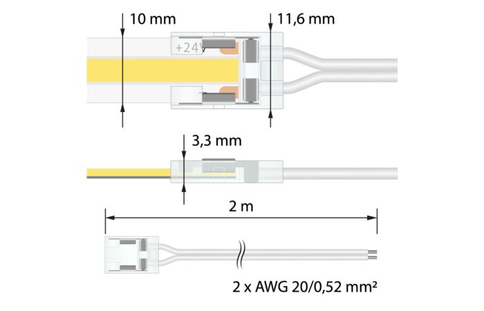 Připojovací konektor jednobarevných LED