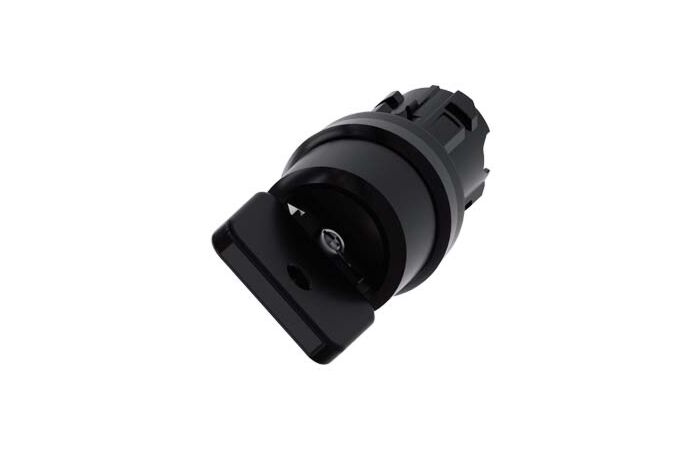 SIEMENS Spínač klíčový O.M.R 22 mm, kulatý, plast, černá, vytažení klíče I