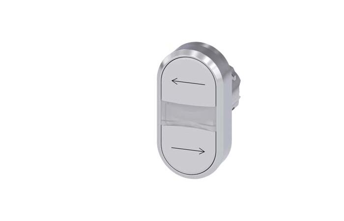 SIEMENS Dvojtlačítko 22 mm, kulaté, kov, s vysokým leskem, bílá: vlevo, bílá: vpravo