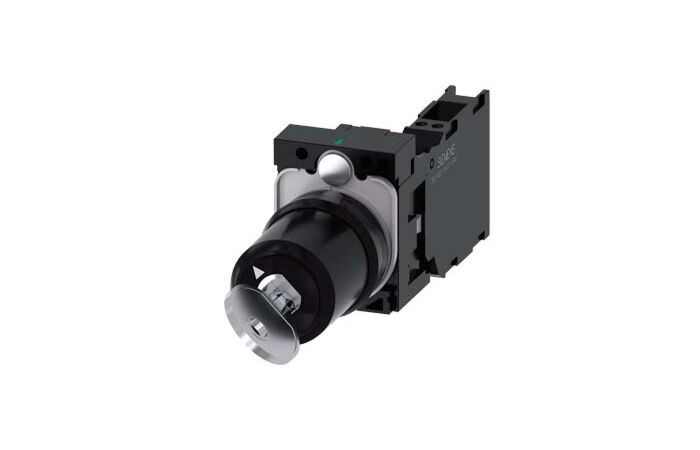 SIEMENS Spínač klíčový CES, 22 mm, kulatý, plast, vytažení klíče O+I, 1 NO + 1 NC