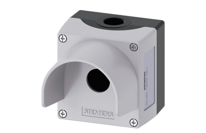 SIEMENS Kryt pro ovládací přístroje, 22 mm, kulatý, kov, šedá barva, 1 povelové místo