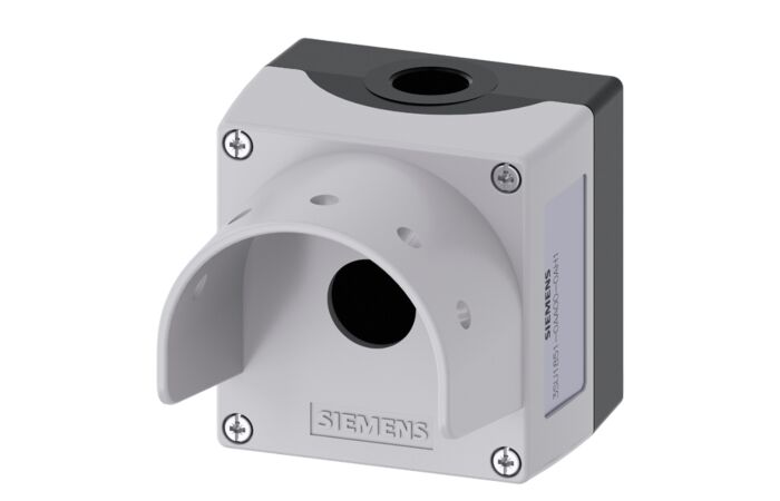 SIEMENS Kryt pro ovládací přístroje, 22 mm, kulatý, kov, šedá barva, 1 povelové místo
