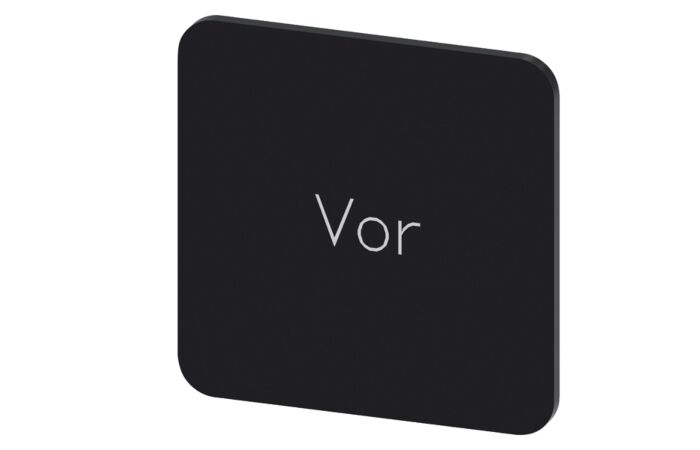 SIEMENS Štítek popisný 22 x 22 mm, štítek černý, popisek VOR