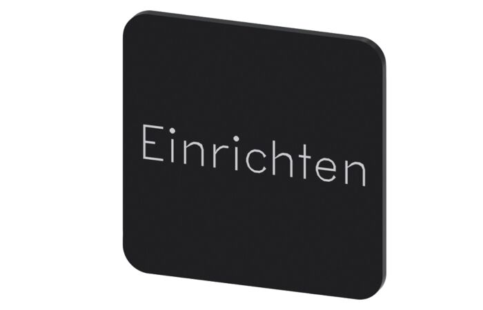 SIEMENS Štítek popisný 22 x 22 mm, štítek černý, popisek EINRICHTEN