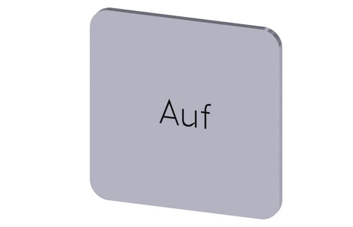 SIEMENS Štítek popisný 22 x 22 mm, štítek stříbrný, popisek AUF