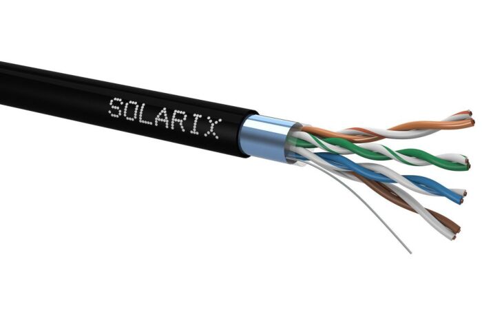 SOLARIX Kabel FTP 4x2x0,5 CAT5E PE venkovní (balení 305m/box)