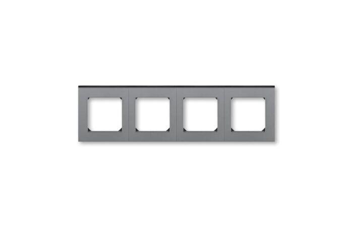 ABB LEVIT Rámeček 3901H-A05040 69 čtyřnásobný, pro vodorovnou i svislou montáž, ocelová/kouřová černá