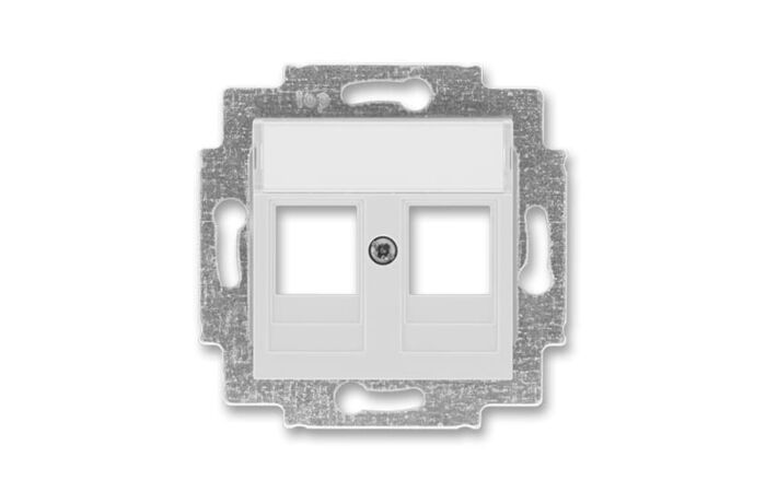 ABB LEVIT Kryt 5014H-A01018 16 zásuvky komunikační přímé 2 otvory, pod omítku, IP20, šedá