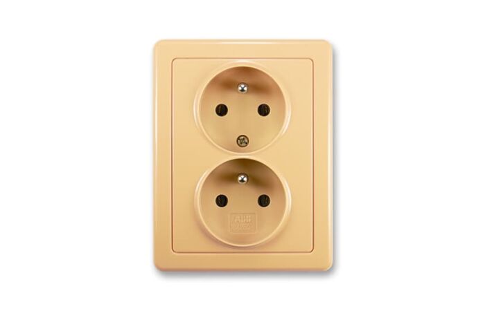 ABB SWING Dvojzásuvka 5512G-C02349 D1 s ochrannými kolíky, béžová