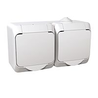 SCHNEIDER Dvojzásuvka CEDAR WDE000522 bílá IP44