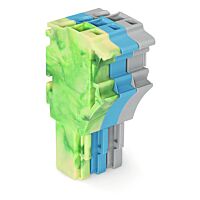 WAGO Svorka 2022-103/000-039 1vodičová pružinová Push-in CAGE CLAMP®, 4 mm², zelenožlutá/modrá/šedá