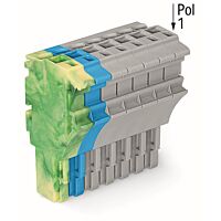 WAGO Svorka 2022-107/000-039 1vodičová pružinová Push-in CAGE CLAMP®, 4 mm², zelenožlutá/modrá/šedá