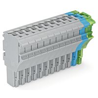 WAGO Svorka 2022-112/000-038 1vodičová pružinová Push-in CAGE CLAMP®, 4 mm², šedá/modrá/zelenožlutá