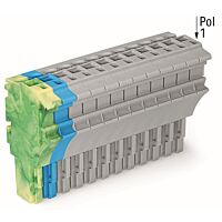 WAGO Svorka 2022-114/000-039 1vodičová pružinová Push-in CAGE CLAMP®, 4 mm², zelenožlutá/modrá/šedá
