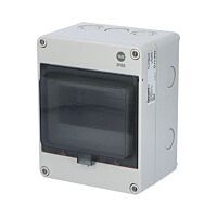 FAMATEL Skříň FLATBOX 5906, 6TE, 170x135x114mm, průhledná plastová dvířka, IP65