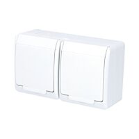 FAMATEL GALATEA Zásuvka 2P+PE 2-násobná vodorovná IP44 bílá