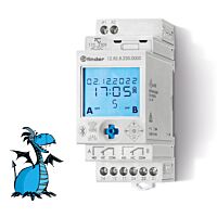 FINDER Hodiny 12.B2.8.230.0000 spínací, ASTRO a roční, 2P/16 A, napájení 110...230 V AC/DC, NFC/Bluetooth