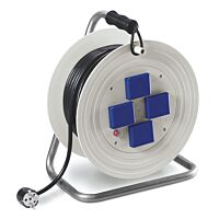 SCAME Přívod prodlužovací 50m, 2 zásuvky, s bubnem, černá