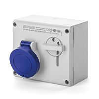 Zásuvka SCAME 16A 2P+E 230V IP44 s vyp.