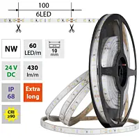 MCLED Pásek LED SMD2835 NW, 60LED/m, 4,8W/m, DC 24V, 390lm/m, CRI90, IP68, 10mm, 5m