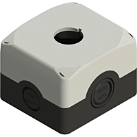 Skříňka ES31000 instalační jeden otvor 22mm plast černá základna šedý kryt IP69K