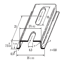 SCHMACHTL Lišta DIN 35x7,5/1m TS F6 perforovaná pozink pasivovaná 1000mm
