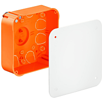 KAISER Krabice 9195-91 spojovací, čtvercová 105x105x53mm, s víkem, do dutých stěn