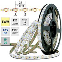 MCLED Pásek LED SMD2835 EWW, 120LED/m, 14W/m, 1120lm/m, IP20, DC 12V, 10mm, 5m