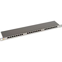 SOLARIX Patch panel STP 24xRJ45 CAT5E s vyvazovací lištou 0,5U 19" High-density
