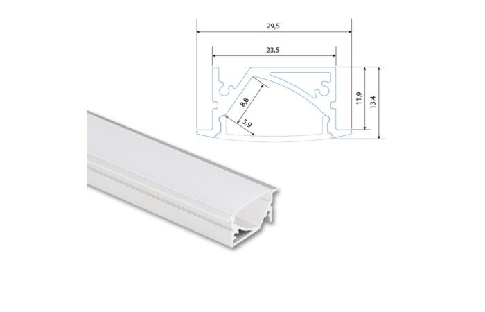 Vestavný hliníkový profil VA 30x14mm, vč