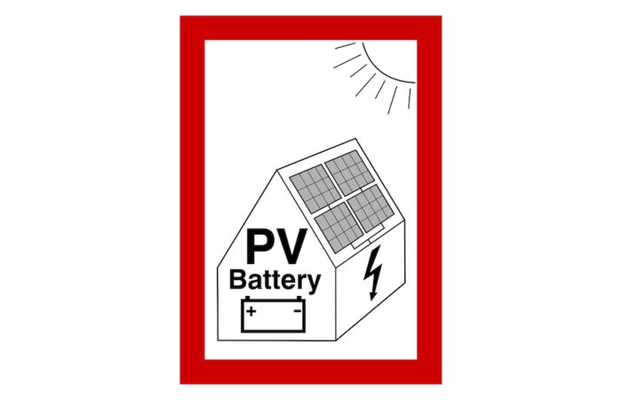 PROTEC Tabulka "PV" Battery pro fotovoltaické zařízení A6, samolepící