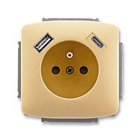 ABB TANGO Zásuvka 5569A-A32357 D + nabíjení USB A+ USB C 2,4/1,5A