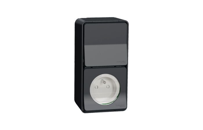 SCHNEIDER Zásuvka MUR 36028 230V IP55 šedá + přepí