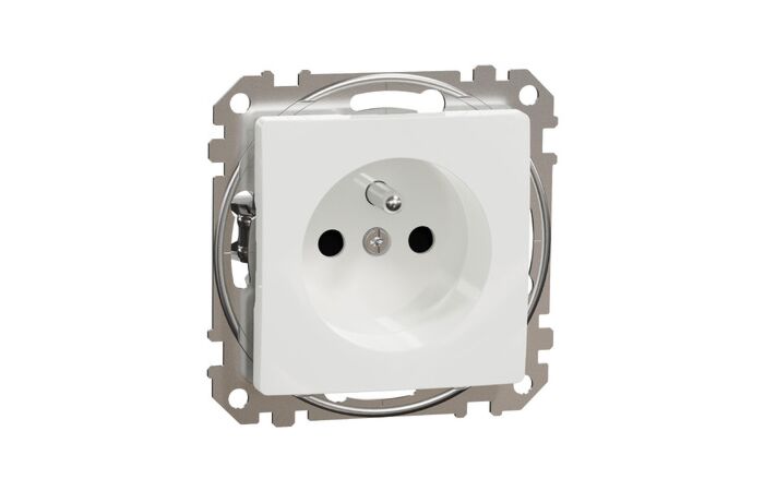 SCHNEIDER Sedna Design & Elements Zásuvka 230V 16A clonky bezšroubová bílá