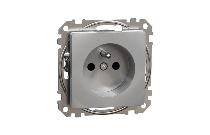 SCHNEIDER Sedna Design & Elements Zásuvka 230V 16A clonky bezšroubová alu