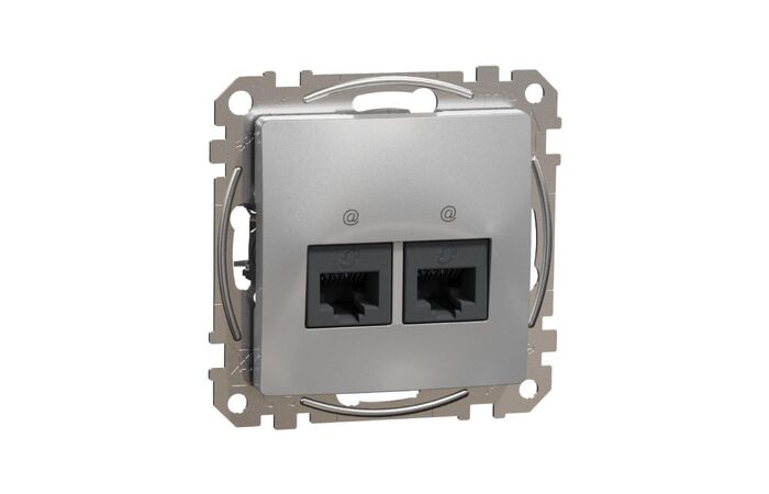 SCHNEIDER Sedna Design & Elements Datová zásuvka 2xRJ45 kat. 6A UTP alu