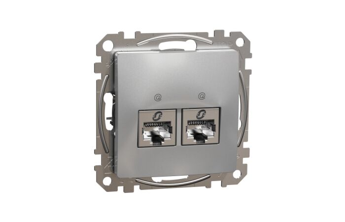 SCHNEIDER Sedna Design & Elements Datová zásuvka 2xRJ45 kat. 6A STP alu