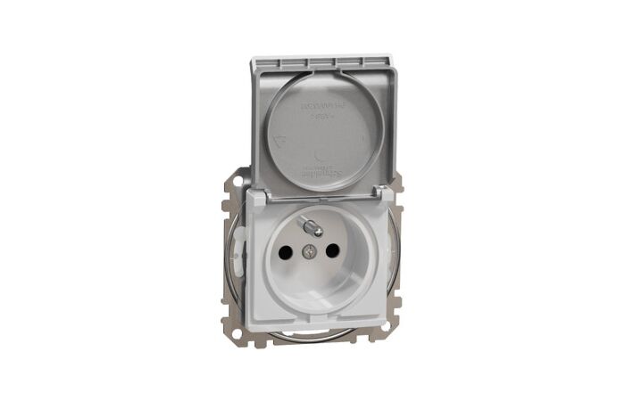 SCHNEIDER Sedna Design & Elements Zásuvka 230V 16A IP44 šroubová alu