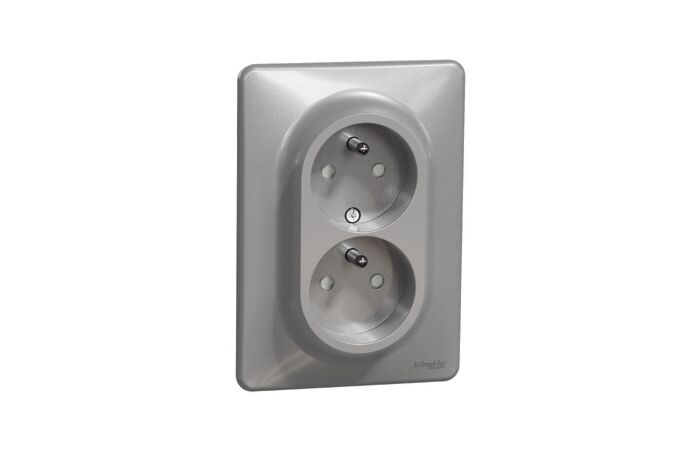 SCHNEIDER Sedna Design & Elements Zásuvka dvojnásobná 230V 16A alu