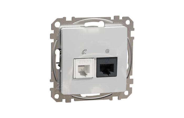 SCHNEIDER Datová zásuvka RJ45 kat.6 UTP + telefonní