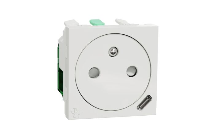 SCHNEIDER Zásuvka Unica skrytá 250V/16A + USB C 10.5W, 2.1A, 2M, Bílá