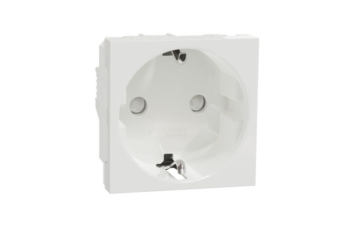 Zásuvka SCHUKO 2P+E 250V/16A clonky bílá