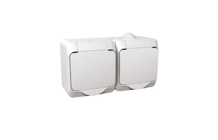 SCHNEIDER Dvojzásuvka CEDAR WDE000522 bílá IP44